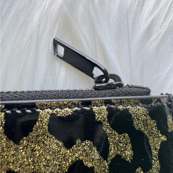 Saint Laurent Patent Glitter Leopard Zip Pouch Wallet - Picture 3 of 7